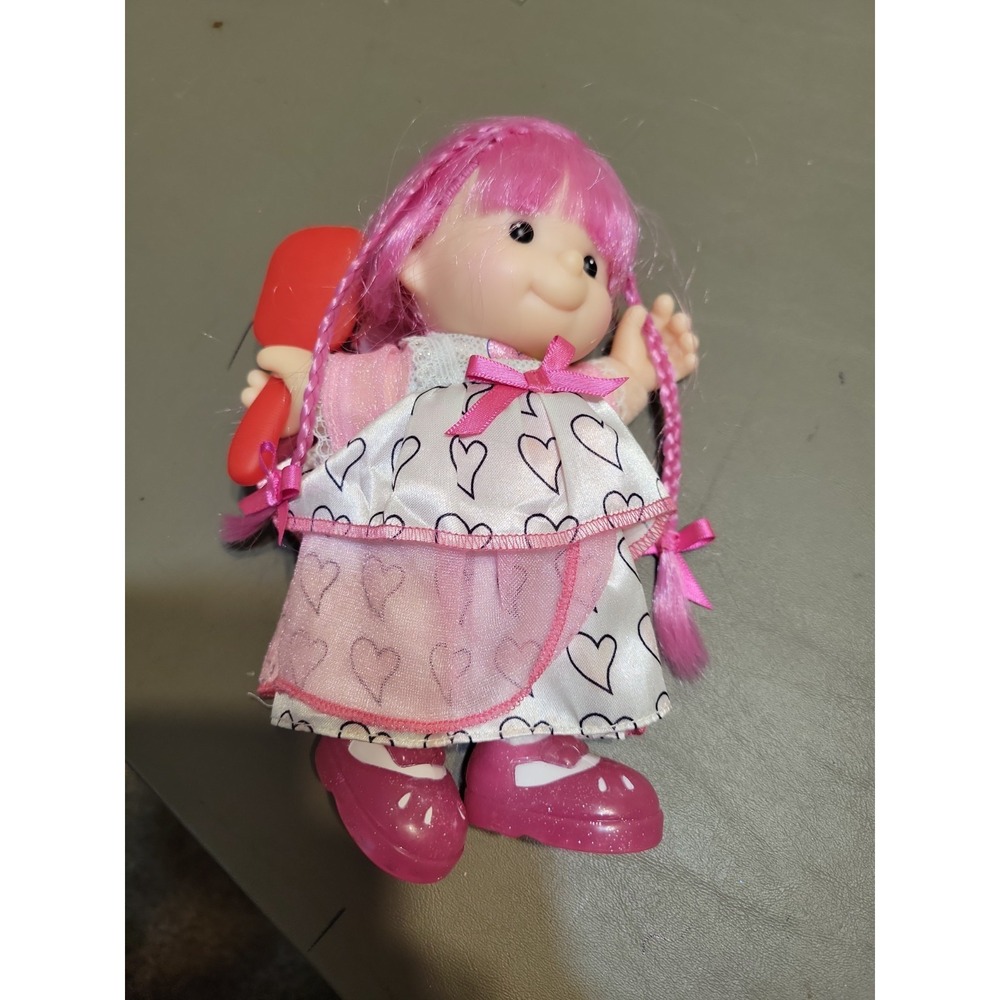 2000 Fisher Price Doll 8" Paige Pink Hair COLOR ME CUTIES Doll